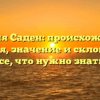 Фамилия Саден: происхождение и история, значение и склонение — все, что нужно знать!