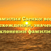 Фамилия Саенко: все о происхождении, значении и склонении фамилии