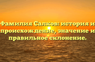 Фамилия Салков: история и происхождение, значение и правильное склонение.