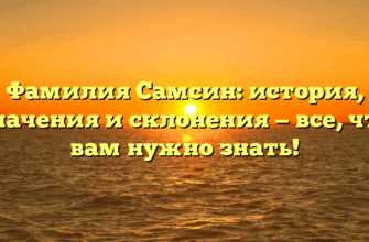 Фамилия Самсин: история, значения и склонения — все, что вам нужно знать!