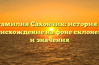 Фамилия Сахончик: история и происхождение на фоне склонения и значения
