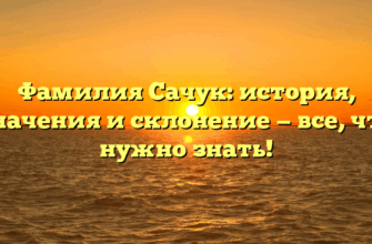 Фамилия Сачук: история, значения и склонение — все, что нужно знать!