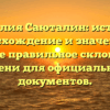 Фамилия Саюталин: история, происхождение и значение, а также правильное склонение имени для официальных документов.