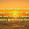 Фамилия Сегуро: происхождение, история и значение – все, что нужно знать. Как правильно склонять фамилию Сегуро?