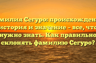 Фамилия Сегуро: происхождение, история и значение – все, что нужно знать. Как правильно склонять фамилию Сегуро?