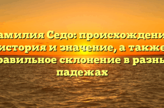 Фамилия Седо: происхождение, история и значение, а также правильное склонение в разных падежах