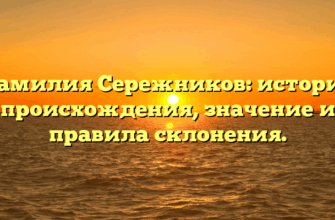 Фамилия Сережников: история происхождения, значение и правила склонения.