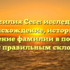 Фамилия Сесе: исследуем происхождение, историю и значение фамилии в полном обзоре с правильным склонением