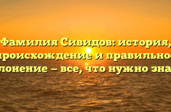 Фамилия Сивидов: история, происхождение и правильное склонение — все, что нужно знать.