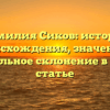 Фамилия Сиков: история происхождения, значение и правильное склонение в одной статье