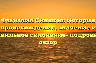Фамилия Синяков: история происхождения, значение и правильное склонение- подробный обзор