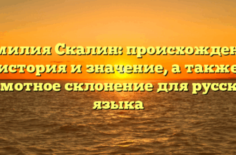 Фамилия Скалин: происхождение, история и значение, а также грамотное склонение для русского языка