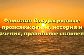 Фамилия Сокура: родовое происхождение, история и значения, правильное склонение