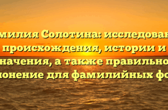 Фамилия Солотина: исследование происхождения, истории и значения, а также правильное склонение для фамилийных форм