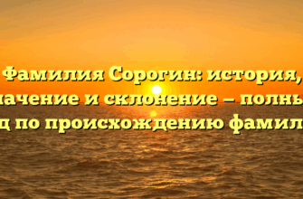 Фамилия Сорогин: история, значение и склонение — полный гид по происхождению фамилии