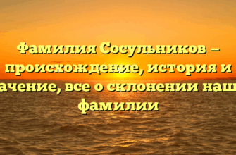 Фамилия Сосульников — происхождение, история и значение, все о склонении нашей фамилии