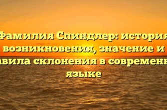 Фамилия Спиндлер: история возникновения, значение и правила склонения в современном языке