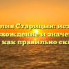 Фамилия Старицын: история, происхождение и значение, а также как правильно склонять