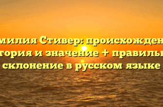 Фамилия Стивер: происхождение, история и значение + правильное склонение в русском языке