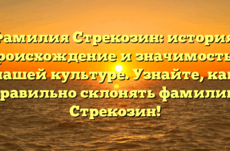 Фамилия Стрекозин: история, происхождение и значимость в нашей культуре. Узнайте, как правильно склонять фамилию Стрекозин!