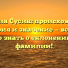 Фамилия Сусик: происхождение, история и значение — все, что нужно знать о склонении этой фамилии!