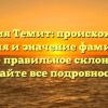Фамилия Темит: происхождение, история и значение фамилии, а также правильное склонение — узнайте все подробности!
