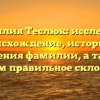 Фамилия Теслюк: исследуем происхождение, историю и значения фамилии, а также узнаем правильное склонение