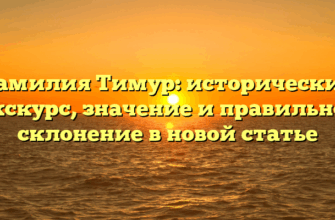 Фамилия Тимур: исторический экскурс, значение и правильное склонение в новой статье