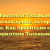 Фамилия Тишаков: происхождение, история и значение. Как правильно склонять фамилию Тишаков?