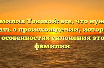 Фамилия Токовой: все, что нужно знать о происхождении, истории и особенностях склонения этой фамилии