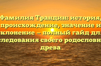 Фамилия Трандин: история, происхождение, значение и склонение — полный гайд для исследования своего родословного древа