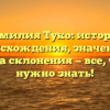 Фамилия Туко: история происхождения, значение и правила склонения — все, что вам нужно знать!