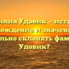 Фамилия Удовик — история, происхождение и значение. Как правильно склонять фамилию Удовик?