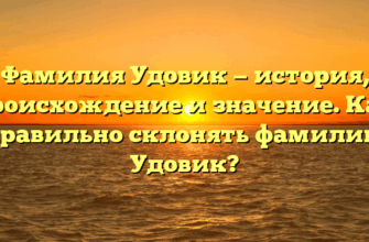 Фамилия Удовик — история, происхождение и значение. Как правильно склонять фамилию Удовик?