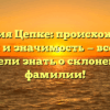 Фамилия Цепке: происхождение, история и значимость — все, что вы хотели знать о склонении фамилии!