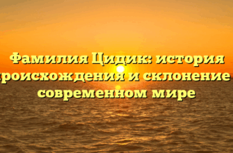 Фамилия Цидик: история происхождения и склонение в современном мире