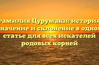 Фамилия Цурумаки: история, значение и склонение в одной статье для всех искателей родовых корней