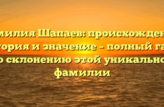 Фамилия Шапаев: происхождение, история и значение – полный гайд по склонению этой уникальной фамилии