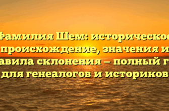 Фамилия Шем: историческое происхождение, значения и правила склонения — полный гид для генеалогов и историков