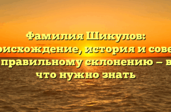 Фамилия Шикулов: происхождение, история и советы по правильному склонению — все, что нужно знать