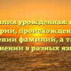 Фамилия урожденная: всё об истории, происхождении и значении фамилий, а также склонении в разных языках