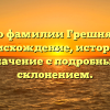 Все о фамилии Грешняков: происхождение, история и значение с подробным склонением.