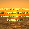 Все об истории и происхождении фамилии Барчина: откройте для себя значение и склонение фамилии!