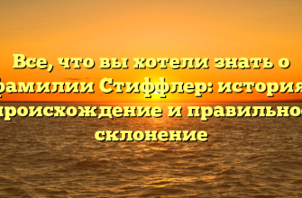 Все, что вы хотели знать о фамилии Стиффлер: история, происхождение и правильное склонение