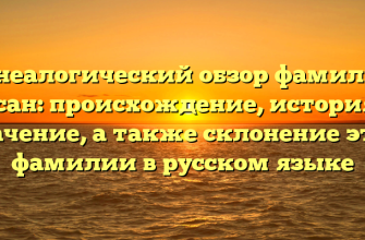 Генеалогический обзор фамилии Гасан: происхождение, история и значение, а также склонение этой фамилии в русском языке
