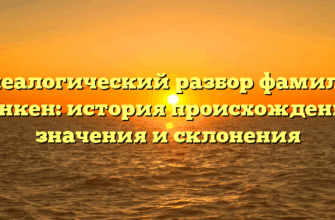 Генеалогический разбор фамилии Кункен: история происхождения, значения и склонения