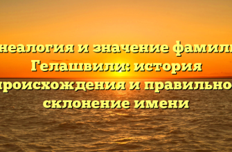 Генеалогия и значение фамилии Гелашвили: история происхождения и правильное склонение имени