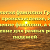 Генеалогия фамилии Гриник: узнайте происхождение, историю и значение фамилии, а также склонение для разных родов и падежей