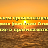 Изучаем происхождение и историю фамилии Алдаева: значение и правила склонения