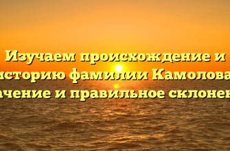 Изучаем происхождение и историю фамилии Камолова: значение и правильное склонение